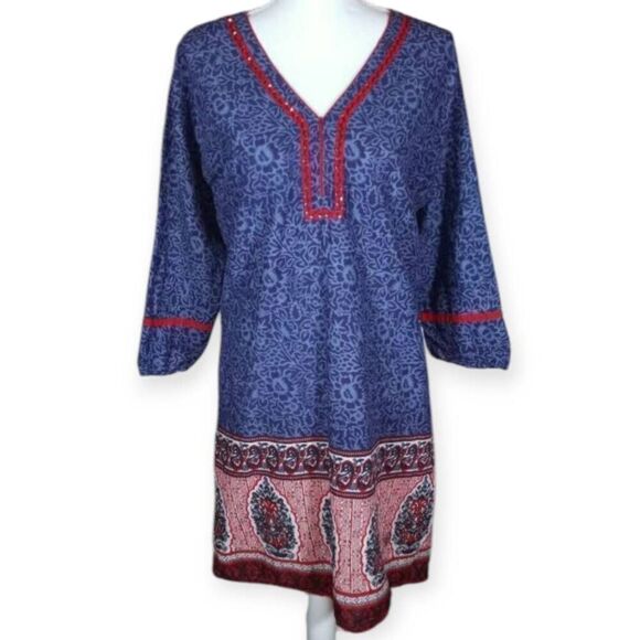 RED & BLUE TUNIC/DRESS SZ.XXL EUC - Picture 1 of 5